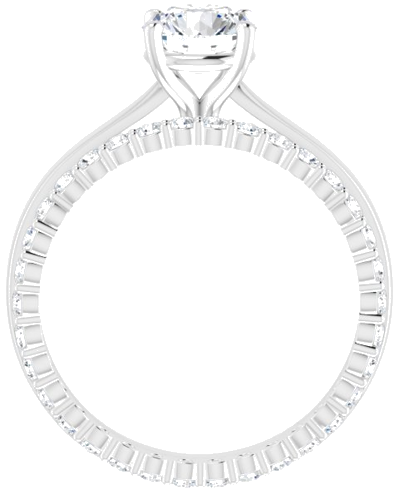 Sužadėtuvių Žiedas „Solitaire“ 14k white gold Round 6.5mm (7)