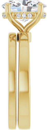 Sužadėtuvių Žiedas „Hidden Halo-Style“ 14k yellow gold Oval 10mm x 8mm (9)