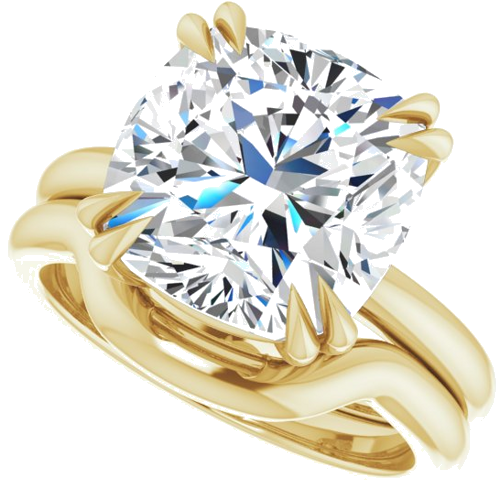 Sužadėtuvių Žiedas „Double Claw-Prong Solitaire“ 14k yellow gold Cushion 11mm (10)