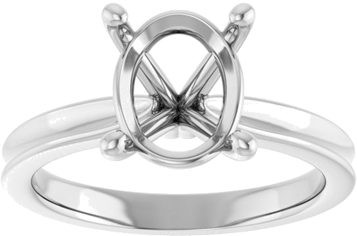 Sužadėtuvių Žiedas 14k white gold Oval 10mm x 8mm (3)