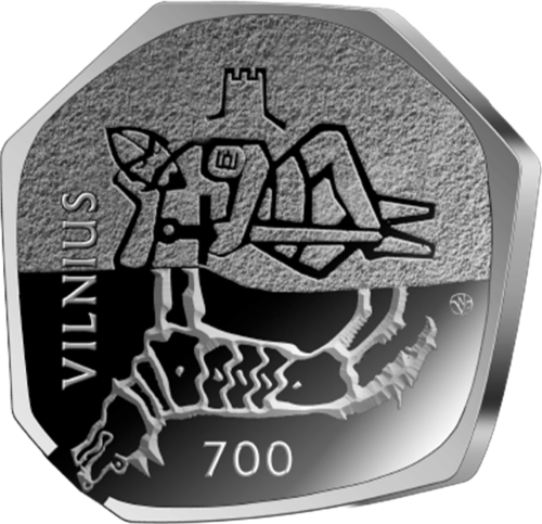 2023 Lietuva Viļņai 700 gadu jubileja 10 eiro sudraba monēta (2)