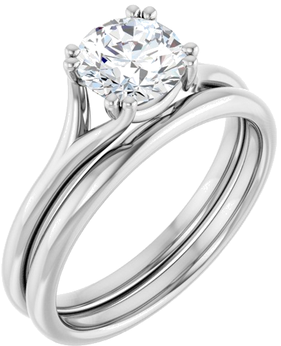 Sužadėtuvių Žiedas „Twin-Prong Solitaire“ 14k white gold Round 6.5mm (6)