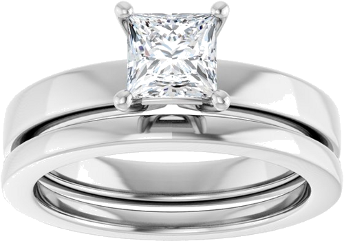 Sužadėtuvių Žiedas 10k white gold Square 5mm (8)