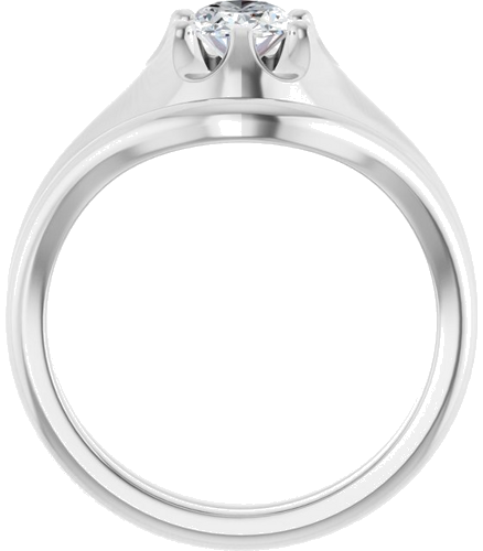 10K White 7x5 mm Oval Solitaire Engagement Ring Mounting (7)