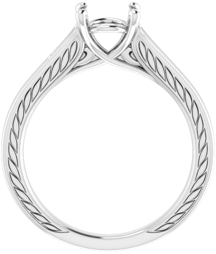 Sužadėtuvių Žiedas „Scroll Solitaire“ 585 Baltojo Aukso Round 7mm (2)