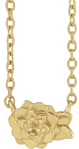 14K Yellow 1.5 Round Flower 16-18  Necklace Mounting (1)