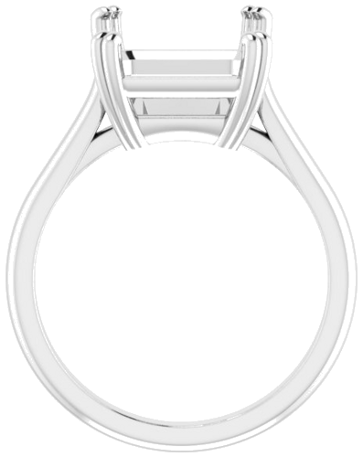 Platinum 12x10 mm Emerald Solitaire Engagement Ring Mounting (2)