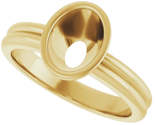 Sužadėtuvių Žiedas „Bezel-Set Solitaire“ 14k yellow gold Oval 8mm x 6mm (5)