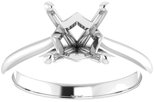 Platinum 6.5 mm Square Solitaire Engagement Ring Mounting (3)