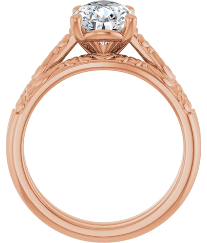 14K Rose 10x7 mm Pear Solitaire Engagement Ring Mounting (7)