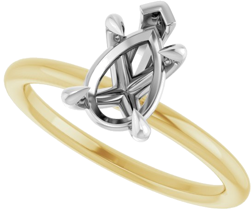 Sužadėtuvių Žiedas „Claw-Prong Solitaire“ 14k yellow/white gold Pear 9mm x 6mm (5)