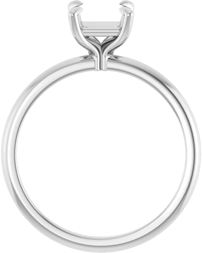 14K White  5.5x5.5 mm Square Solitaire Engagement Ring Mounting (2)