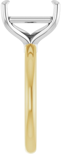 14K Yellow White 11x9 mm Emerald Solitaire Engagement Ring Mounting (4)