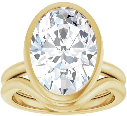 Sužadėtuvių Žiedas „Bezel-Set“ 14k yellow gold Oval 14mm x 10mm (8)
