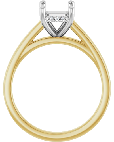 Sužadėtuvių Žiedas „Hidden Halo-Style“ 14k yellow/white gold Emerald 8mm x 6mm (2)