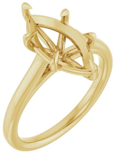 Sužadėtuvių Žiedas „Claw-Pong“ 10k yellow gold Marquise 14mm x 7mm (1)