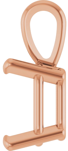 14K Rose 6x4.5 mm Emerald 4-Prong Pendant Mounting (3)