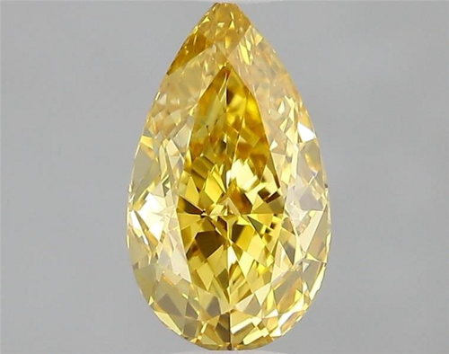 0.47 carat Fancy Vivid Orangey Yellow-SI1 Natūralus Pear Deimantas (1)