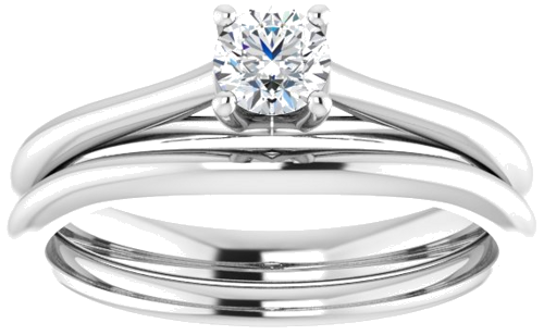 14K White 4.1 mm Round Solitaire Engagement Ring Mounting (8)