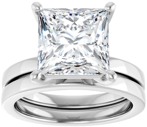 Sužadėtuvių Žiedas „Solitaire“ 14k white gold Square 9mm (8)