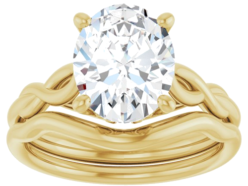 Sužadėtuvių Žiedas „Solitaire Sculptural“ 14k yellow gold Oval 10mm x 8mm (8)