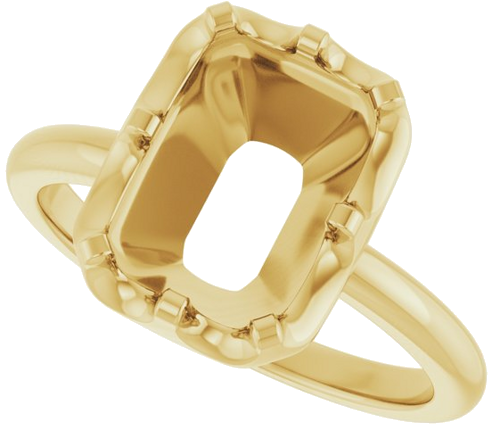 Sužadėtuvių Žiedas „Solitaire“ 14k yellow gold Emerald 10mm x 7mm (5)
