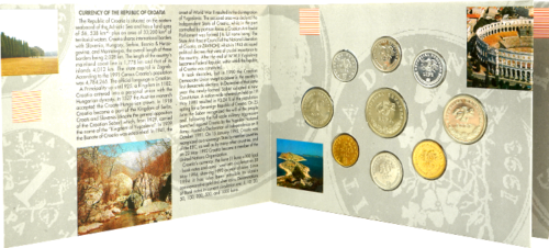 1993 Kroatija BU Kunos monetų rinkinys (2)