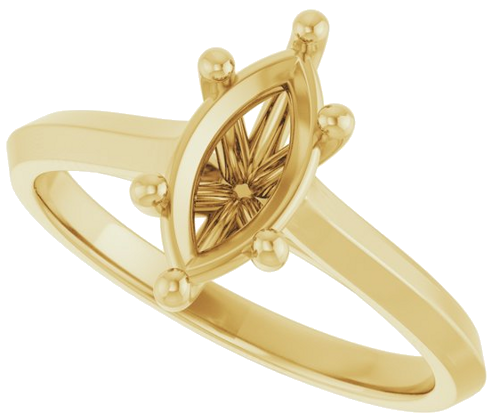 14K Yellow 10x5 mm Marquise Solitaire Engagement Ring Mounting (5)