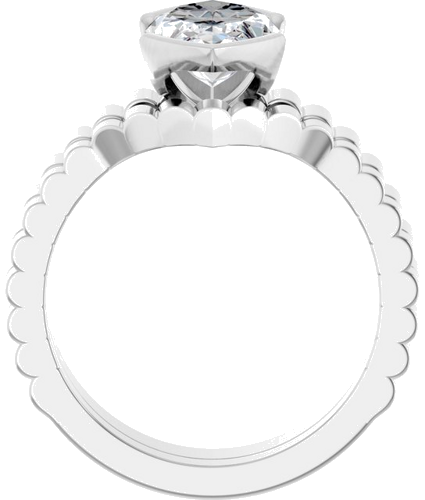 Sužadėtuvių Žiedas „Half-Bezel Solitaire“ 925 Sidabro Marquise 15mm x 7mm (7)