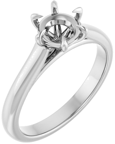 Sužadėtuvių Žiedas „Claw-Prong“ 14k white gold Round 6.5mm (1)