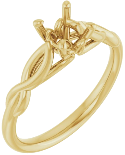 Sužadėtuvių Žiedas „Solitaire Sculptural“ 14k yellow gold Round 5.8mm (1)