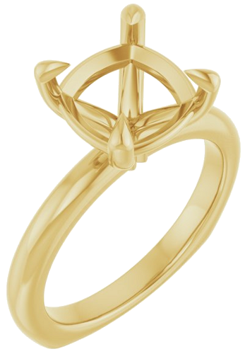 Sužadėtuvių Žiedas „Claw-Prong Euro Shank“ 18k yellow gold Cushion 9mm (1)
