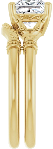 Sužadėtuvių Žiedas „Sculptural“ 14k yellow gold Square 6mm (9)