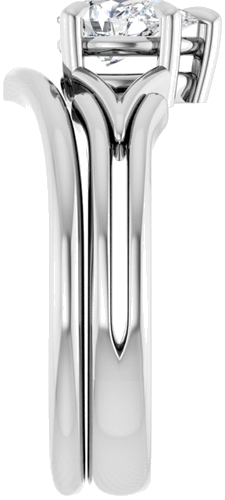 Sužadėtuvių Žiedas „Claw-Prong Solitaire“ 14k white gold Pear 7mm x 5mm (9)