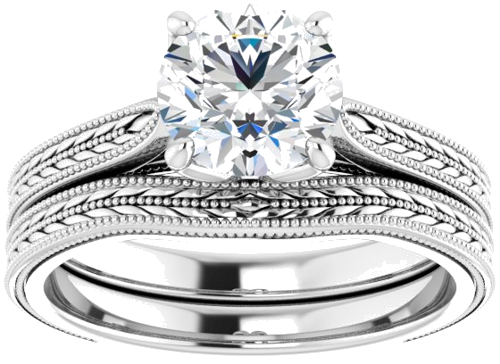 Sužadėtuvių Žiedas „Solitaire“ 950 Platinos Round 7mm (8)