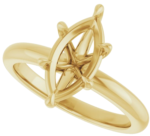 14K Yellow 12x6 mm Marquise Solitaire Engagement Ring Mounting (5)