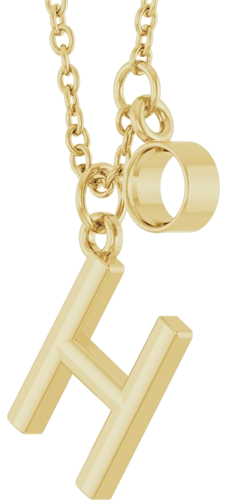 Pakabukas „Accented Initial“ 14k yellow gold Round 3mm (3)