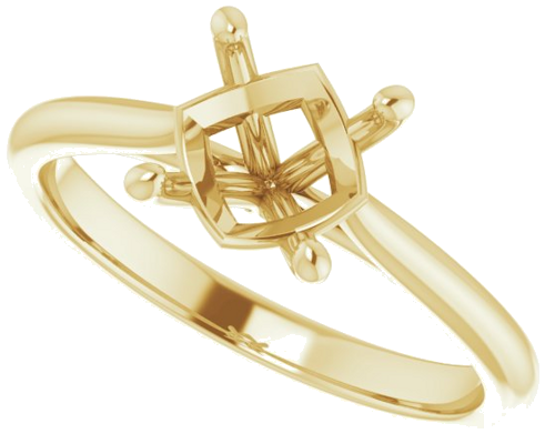 14K Yellow 7.4 mm Round Solitaire Engagement Ring Mounting (5)