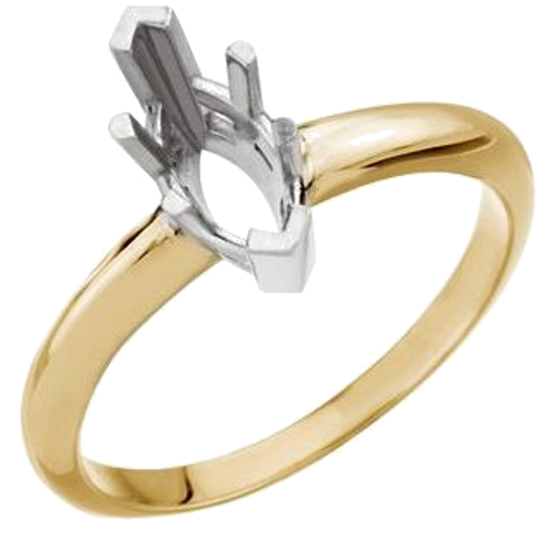 14K Yellow   White 7x4 mm Marquise 6-Prong Solitaire Engagement Ring Mounting (1)