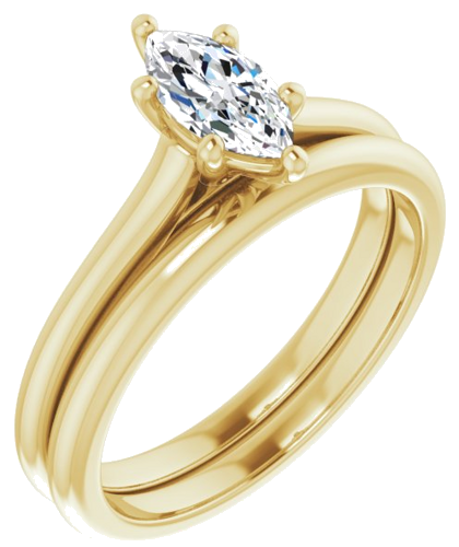Sužadėtuvių Žiedas „Accented“ 14k yellow gold Marquise 8mm x 4mm (6)