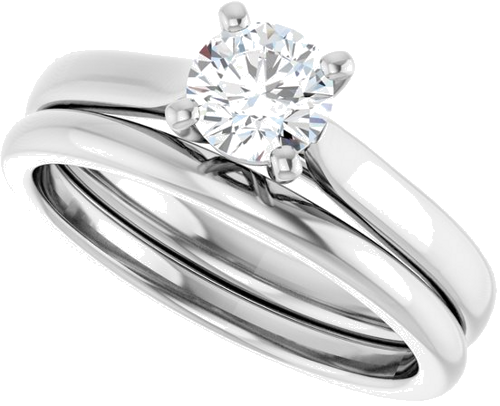 14K White 5.2 mm Round Engagement Ring Mounting (10)