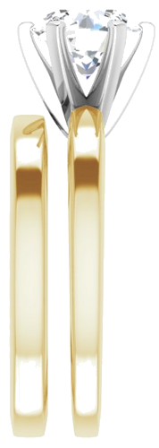 14K Yellow White 7.4 mm Round Solitaire Engagement Ring Mounting (9)