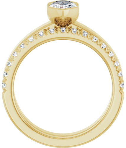 Sužadėtuvių Žiedas „Half-Bezel Solitaire“ 14k yellow gold Marquise 10mm x 5mm (7)