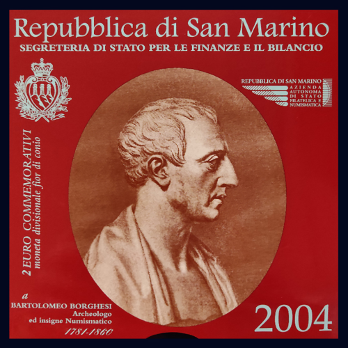 2004 San Marino Bartolomeo Borghesi 2 euro coin (4)