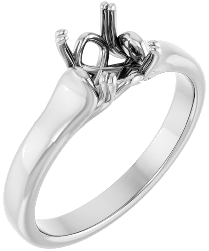 Sužadėtuvių Žiedas „Solitaire“ 14k white gold Oval 8mm x 6mm (1)