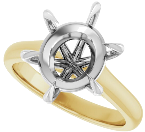Sužadėtuvių Žiedas „Claw-Prong“ 14k yellow/white gold Oval 12mm x 10mm (5)