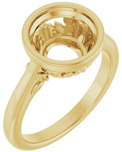 Sužadėtuvių Žiedas „Bezel-Set“ 14k yellow gold Round 9mm (1)