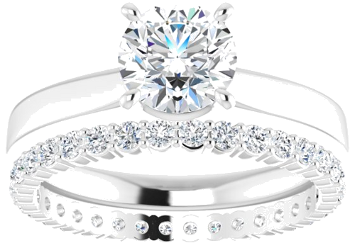 Sužadėtuvių Žiedas „Solitaire“ 14k white gold Round 6.5mm (8)