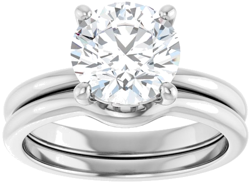 14K White 8.2 mm Round Solitaire Engagement Ring Mounting (8)