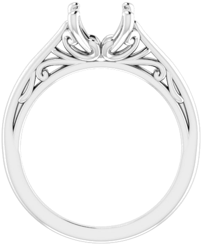 Sužadėtuvių Žiedas „Solitaire“ 585 Baltojo Aukso Oval 9mm x 7mm (2)